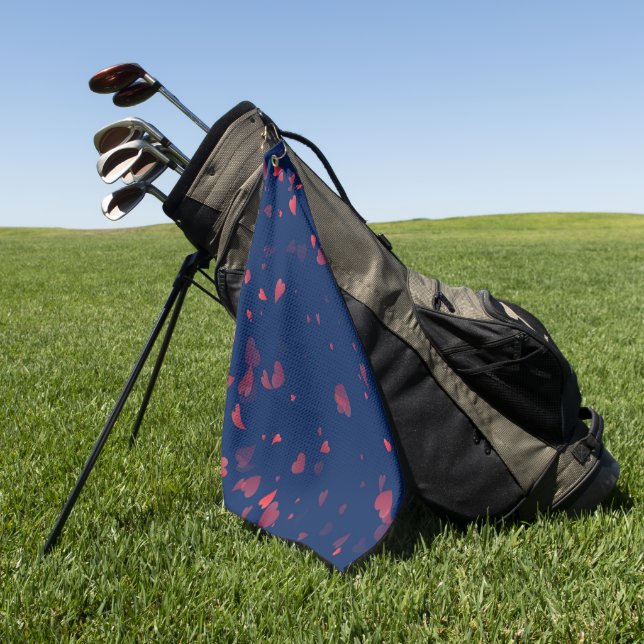 Herz-Muster 40 Golfhandtuch (Gras)