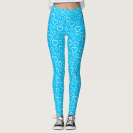 Herz-Muster der mittleren blauen und weißen Liebe Leggings