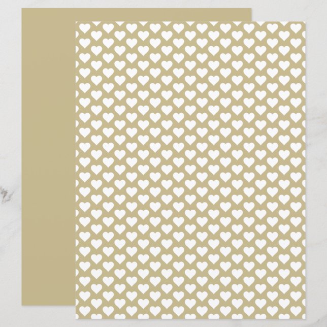 Herz Muster Hazelwood Shade Scrapbook Paper (Vorne/Hinten)