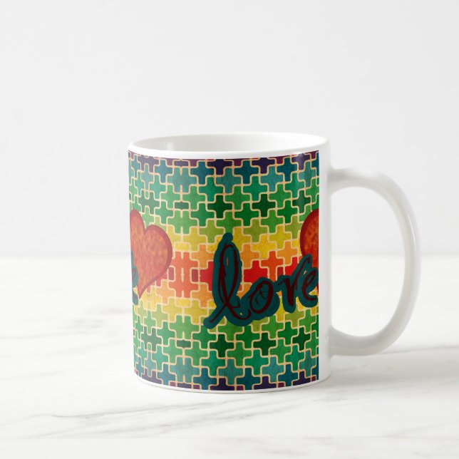 Herz-Muster-Liebe Kaffeetasse (Rechts)