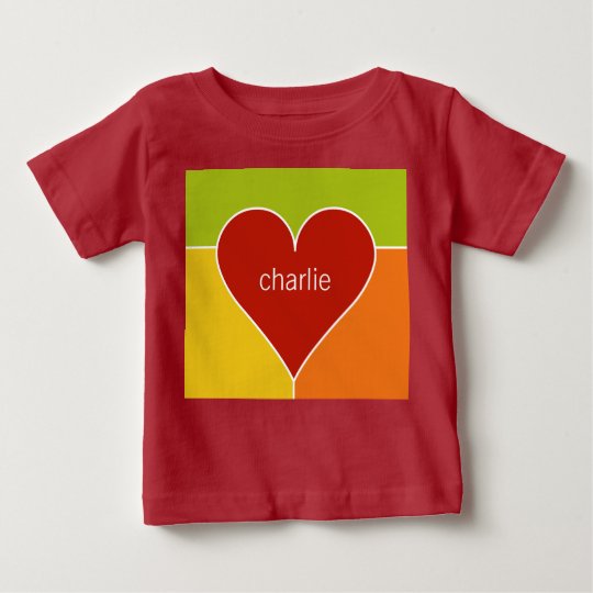 Herz-Muster-Name-Babykleidung Baby T-shirt