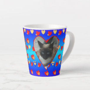 Herz-Muster Niedliche Katze im Herzen Latte Tasse