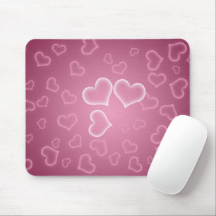 Herz-Muster, rosa Herzen, Herz-Muster Mousepad
