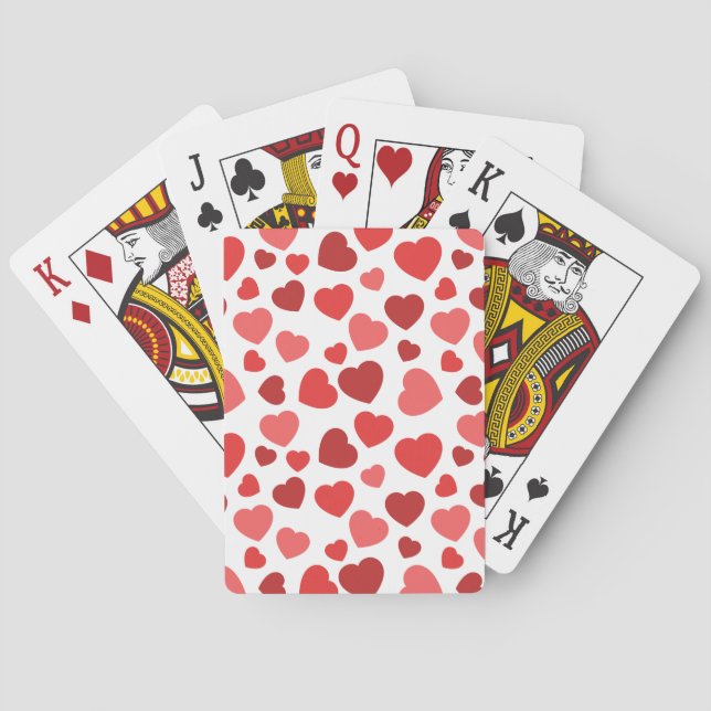 Herz-Muster, rote Herzen, Herz-Muster Spielkarten (Rückseite)