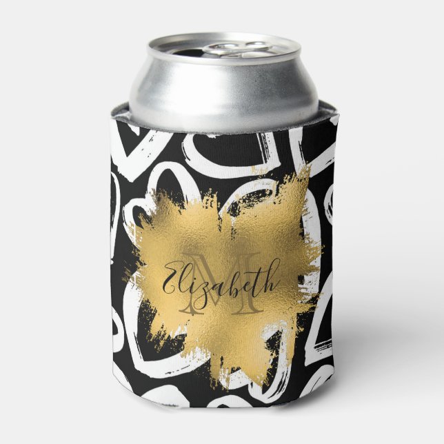 Herz-Muster und Goldene Foil Dosenkühler (Kanne Vorderseite)