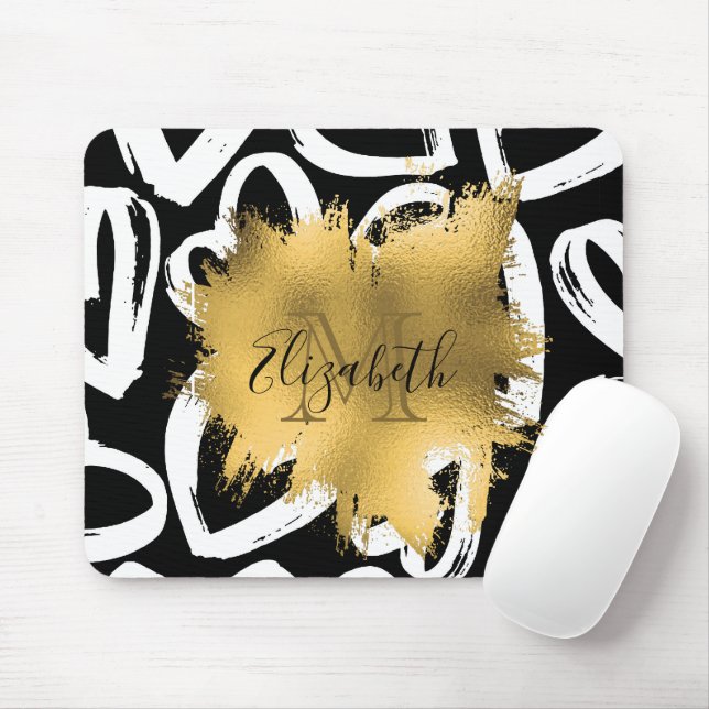 Herz-Muster und Goldene Foil Mousepad (Mit Mouse)