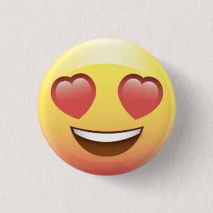 Herz mustert Liebe glückliches Emoji Knopf-Button Button