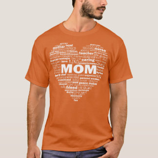Herz Mutter Wortwolke Weiß T-Shirt