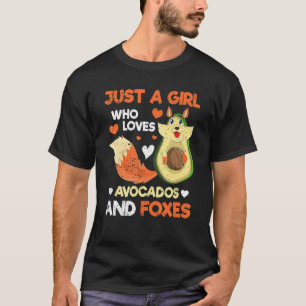 Herz Natur Tiermädchen Frauen Niedlich Avocado Fox T-Shirt