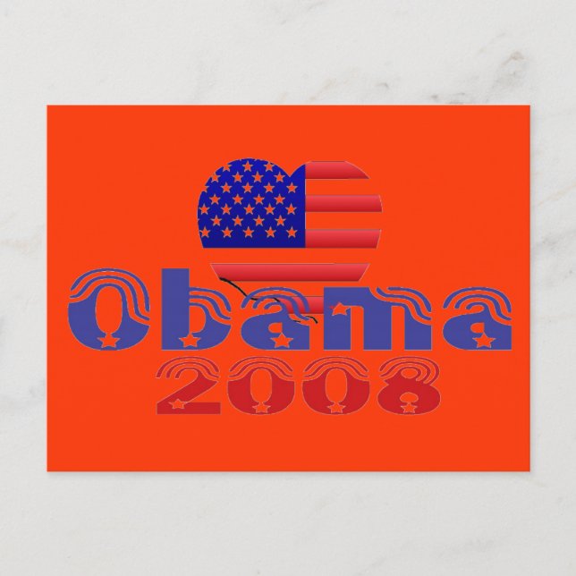 'Herz' Obama 2008 Postcard Postkarte (Vorderseite)
