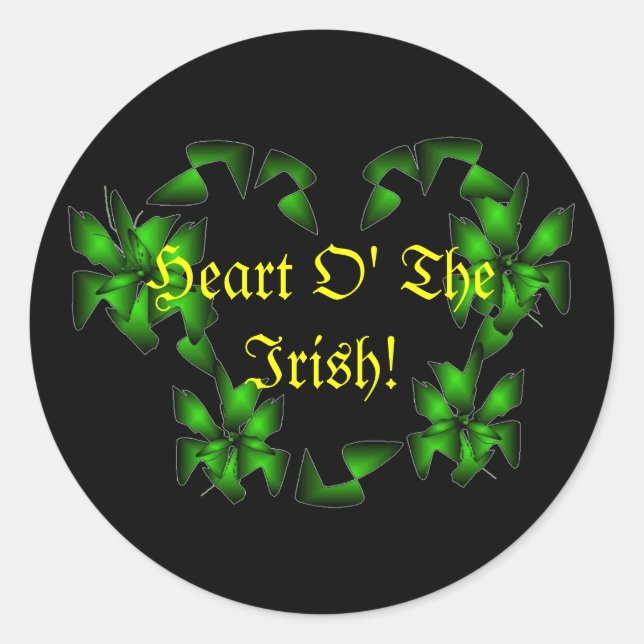 Herz oder Irish Sticker - individuell anpassbar (Vorderseite)