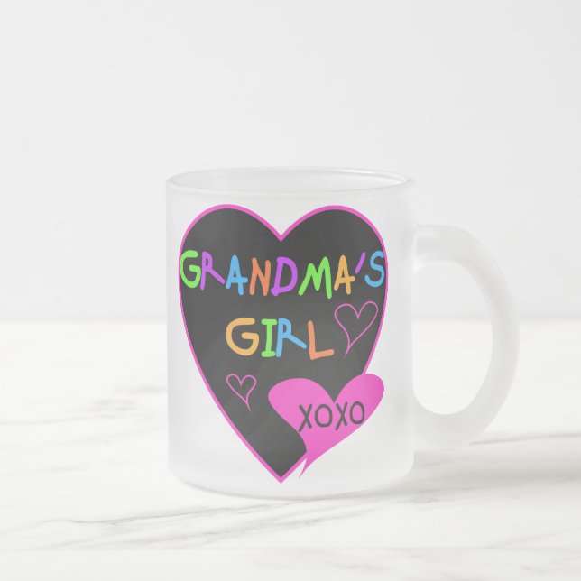 Herz-Oma's Girl-T - Shirt und Geschenke Mattglastasse (Rechts)