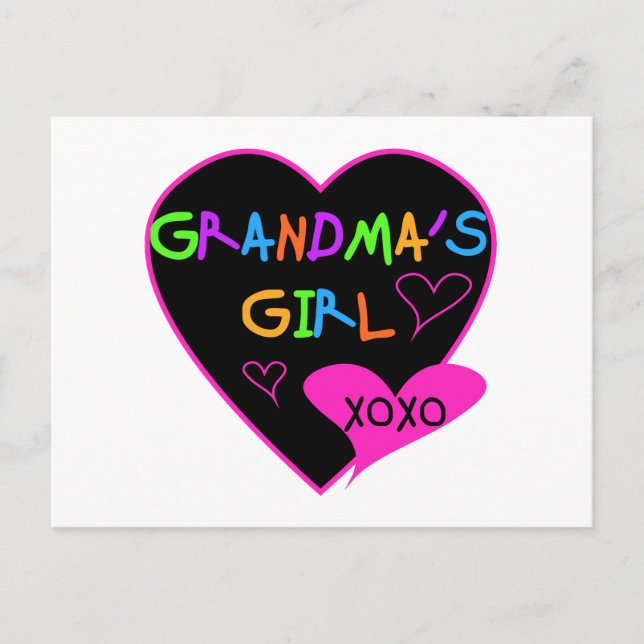 Herz-Oma's Girl-T - Shirt und Geschenke Postkarte (Vorderseite)
