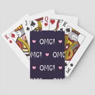 Herz, OMG-Text, niedliches Muster Spielkarten