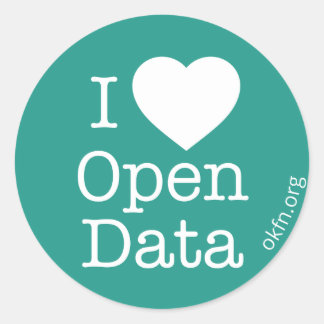 Herz-Open-Data-Sticker Runder Aufkleber