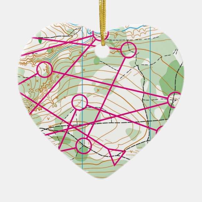 Herz-Ornament - Orientierungslauf Keramikornament (Vorne)