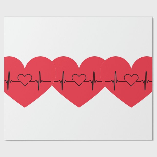 Herz Papier Geschenkpapier (Flach)