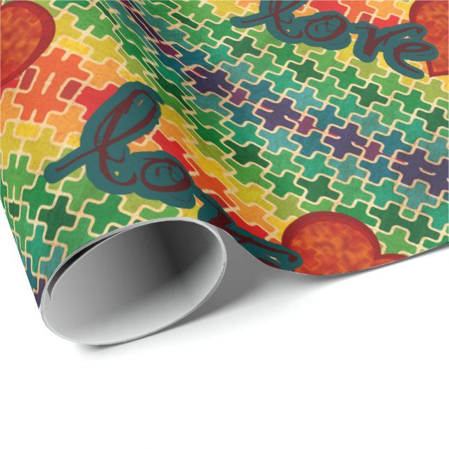 Herz-Pattern-Liebe Geschenkpapier (Rolleneckpunkt)