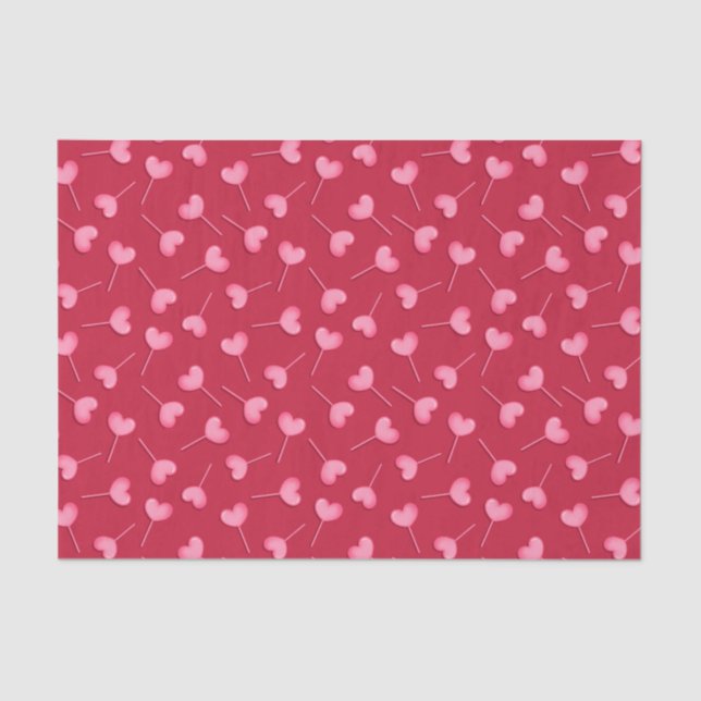 Herz Pattern Valentines Seidenpapier (Vorderseite)
