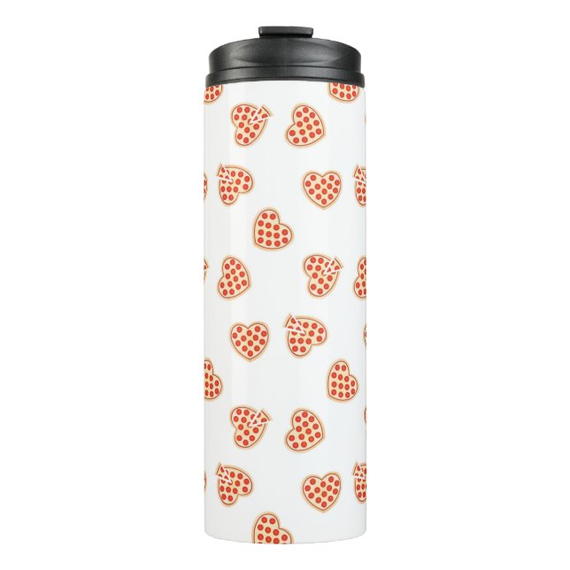 Herz Pepperoni Pizza Pattern Thermosbecher (Vorderseite)