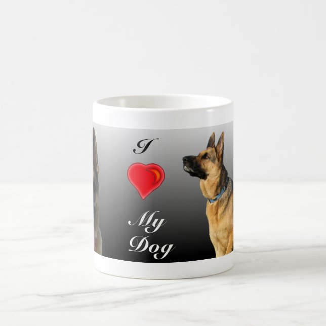 (Herz) personalisierter Schäferhund I Kaffeetasse (Mittel)