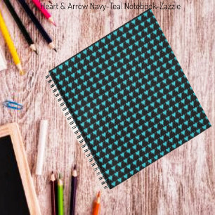 Herz & Pfeil - Navy Aquamarin Notizbuch