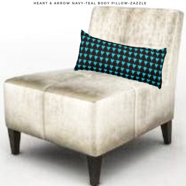 Herz & Pfeil - Navy Aquamarin Seitenschläferkissen (Von Creator hochgeladen)