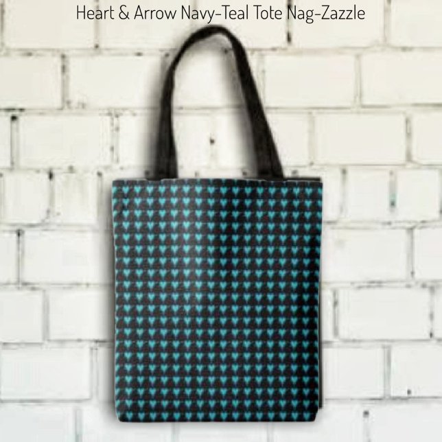Herz & Pfeil - Navy Aquamarin Tasche (Von Creator hochgeladen)