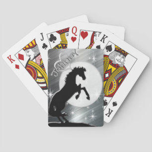 Herz Pferde V (silberne Linien) Spielkarten