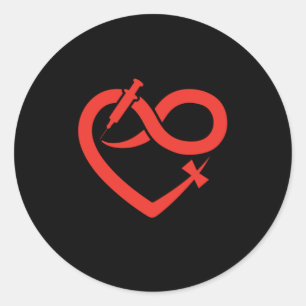 Herz Phlebotomy Spritze Phlebotomist Blutgeschenk Runder Aufkleber