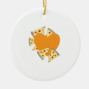 Herz-Pizza Keramikornament
