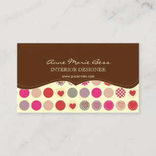 Herz+Polka Dots Schokolade Visitenkarte