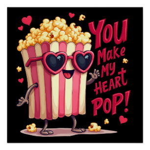 Herz-Popcorn Valentins-Design Poster
