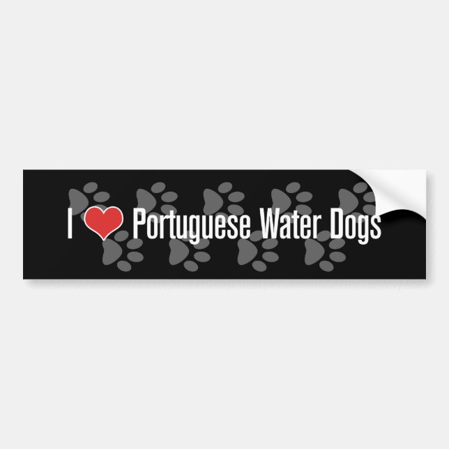 (Herz) portugiesische Hunde des Wasser-I Autoaufkleber (Vorne)