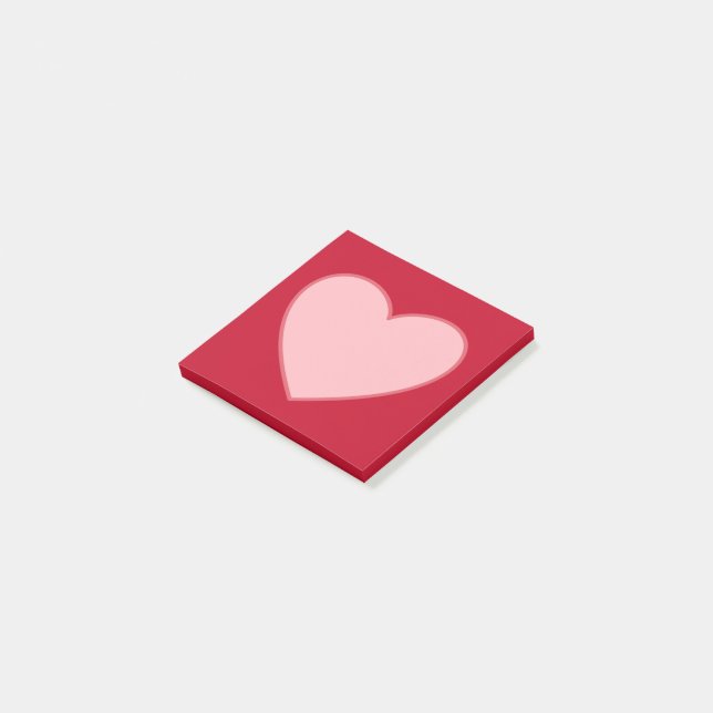 Herz Post It Notes Notizblock Geschenk (angewinkelt)