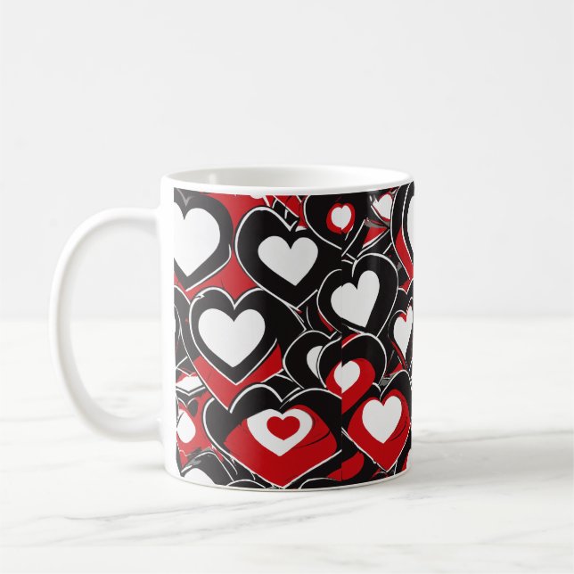 Herz Print - Romantische Valentinische Keramik Tas Kaffeetasse (Links)