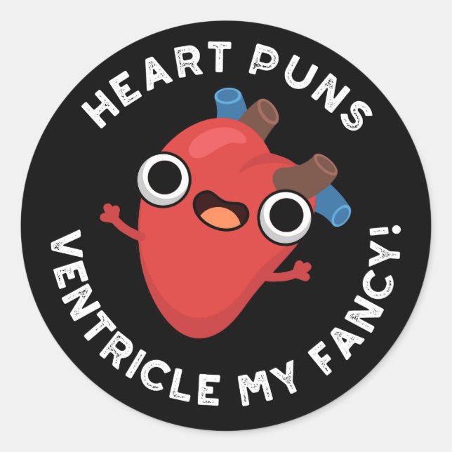 Herz Puns Ventricle Meine Extravagante Anatomie Pu Runder Aufkleber (Vorderseite)