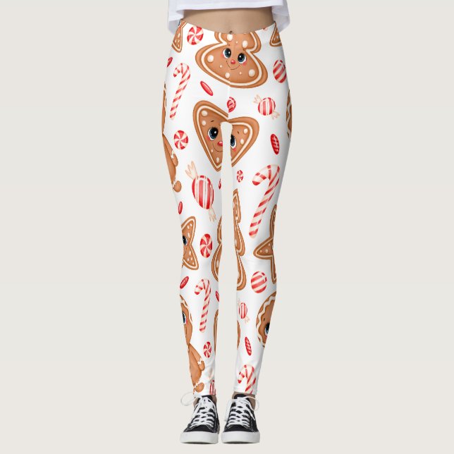 Herz, Puppe und Ball Grafikmuster Leggings (Vorderseite)
