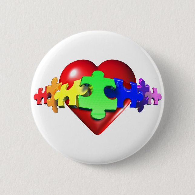 Herz-Puzzlespiel-Verbindungen Button (Vorderseite)