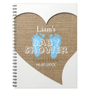 Herz-Rahmen-Leinwand-Jungen-Babyparty-Gast-Buch Notizblock