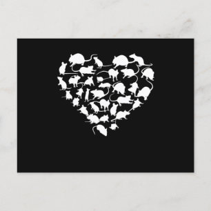 Herz Rat Mouse Animal Lover Rodent Mäuse Haustier Postkarte