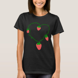 Herz Rebe Erdbeere – Süße romantische Frucht Botan T-Shirt