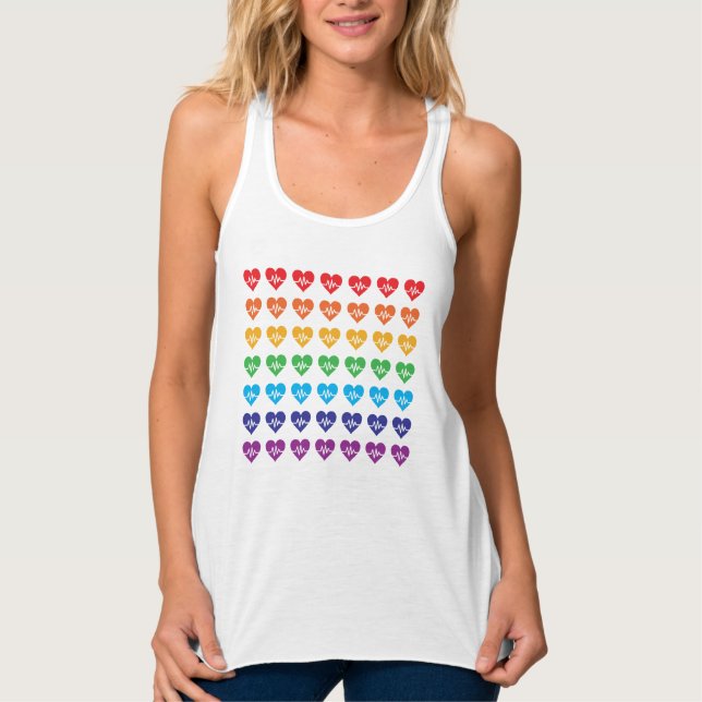 Herz-Regenbogen Orlandos starker Impuls-49 Tank Top (Vorderseite)