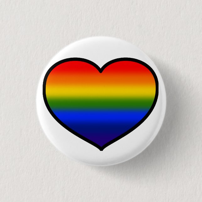 (Herz-) Regenbogenknopf Button (Vorderseite)