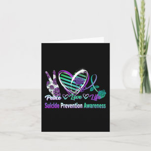 Herz Ribbon Rose Peace Liebe Psychische Gesundheit Karte