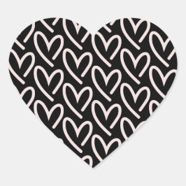 Herz rosa mit schwarzem Hintergrund Herz-Aufkleber