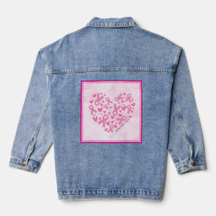 Herz - rosa Ribbons zur Unterstützung von Brustkre Jeansjacke