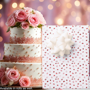 Herz - Rosa Rotes Ombre in Weiß Geschenkpapier Set