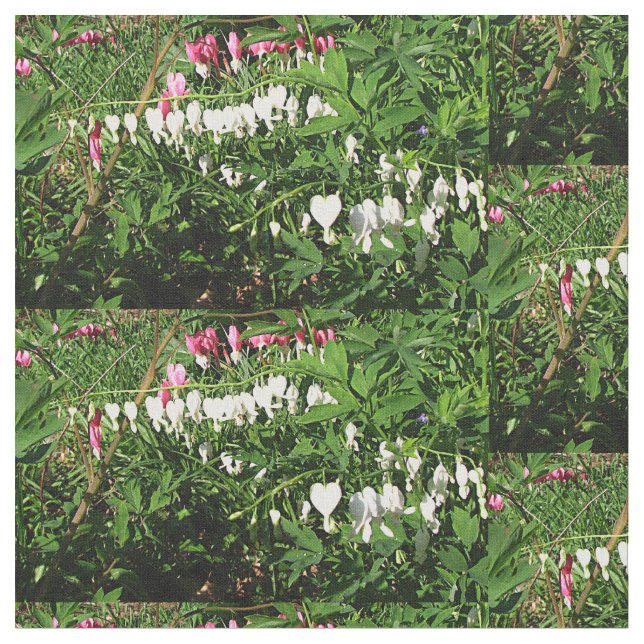 Herz-Rosa-Weiß-Fotografie Stoff (Nahaufnahme)
