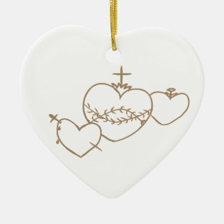 Herz-Rosenkranz-Weihnachtsbaumanhänger Keramik Ornament
